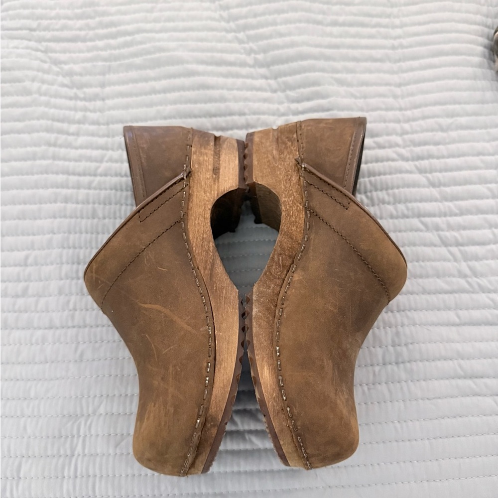 Women’s Brown Leather Clog Mules